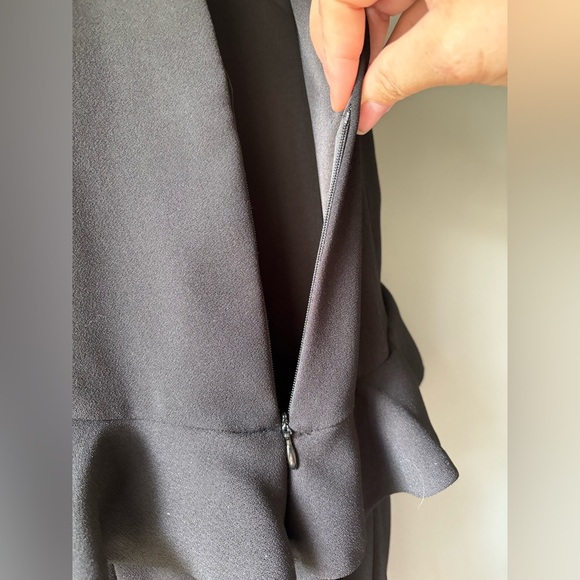 Le Chateau, size M, Elegant Black Jumpsuit, wide leg, zippers, halter top - Picture 8 of 9